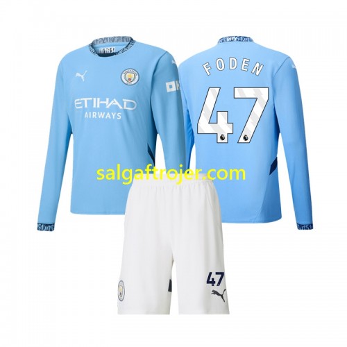 Manchester City Phil Foden 47 Fodboldtrøjer Børn Hjemmebanesæt 2024/25 Langærmet Manchester City Phil Foden 47 Fodboldtrøjer Børn Hjemmebanesæt 2024/25 Langærmet